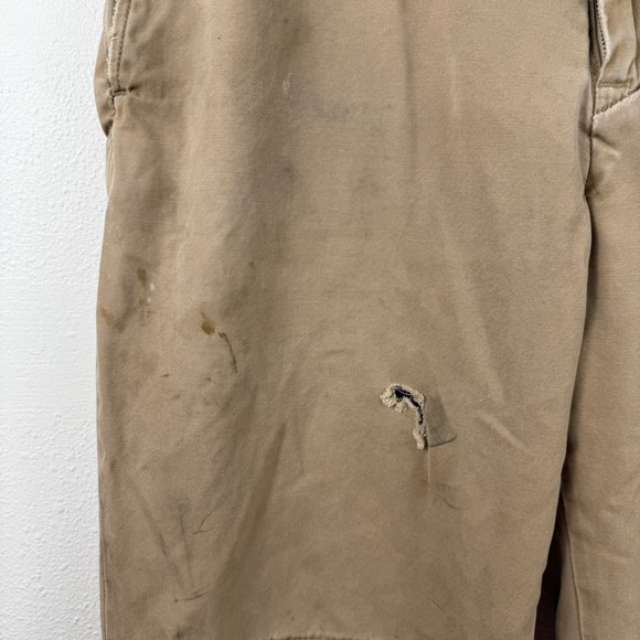 Polo Ralph Lauren Distressed Chino Pants Tan Khaki Mens 33x32 Patch Work RN41381 - Picture 13 of 14